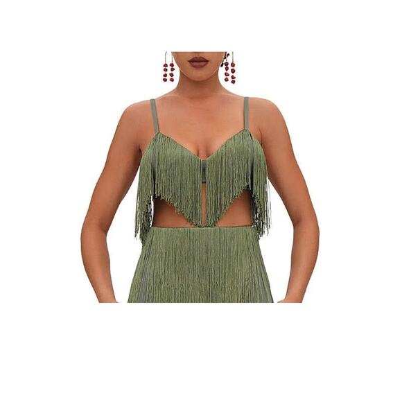 Andrea Iyamah Obi Bralette Fringe Top Size XL NWT - Picture 1 of 11
